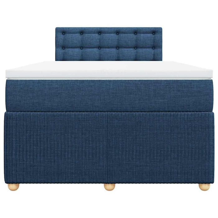 Pat box spring cu saltea, albastru, 120x200 cm, textil - WALTI WALTI