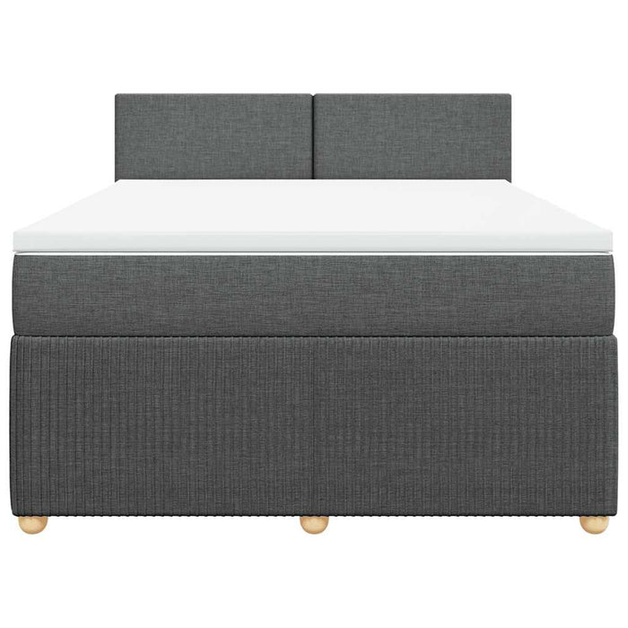 Pat box spring cu saltea, gri închis, 140x190 cm, textil - WALTI WALTI