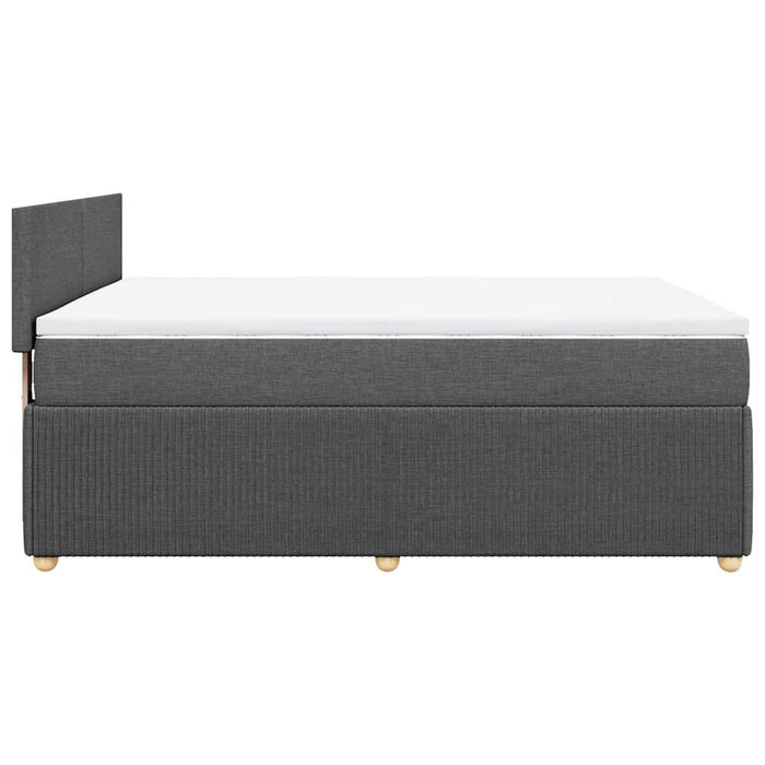 Pat box spring cu saltea, gri închis, 140x190 cm, textil - WALTI WALTI