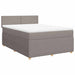 Pat box spring cu saltea, gri taupe, 140x200 cm, textil - WALTI WALTI