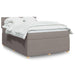 Pat box spring cu saltea, gri taupe, 140x200 cm, textil - WALTI WALTI
