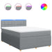 Pat box spring cu saltea, gri deschis, 140x190 cm, textil - WALTI WALTI