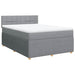 Pat box spring cu saltea, gri deschis, 140x190 cm, textil - WALTI WALTI