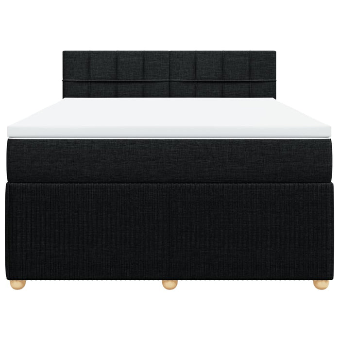 Pat box spring cu saltea, negru, 140x190 cm, textil - WALTI WALTI