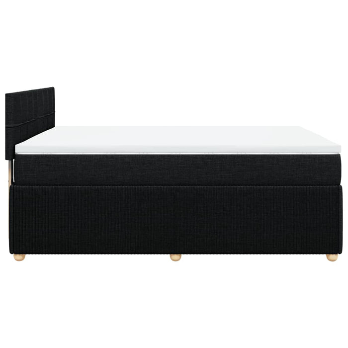 Pat box spring cu saltea, negru, 140x190 cm, textil - WALTI WALTI