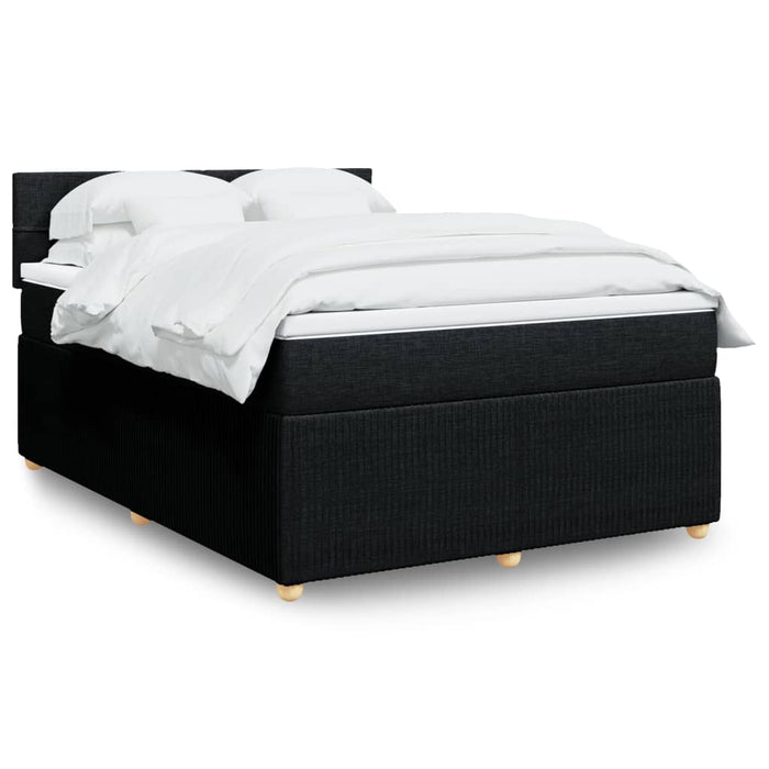 Pat box spring cu saltea, negru, 140x190 cm, textil - WALTI WALTI