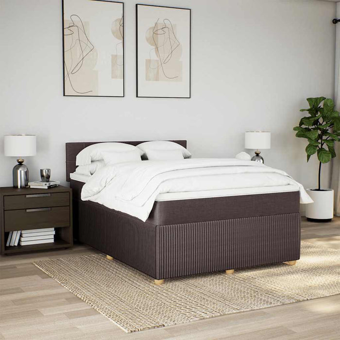 Pat box spring cu saltea, maro închis, 140x200 cm, textil - WALTI WALTI