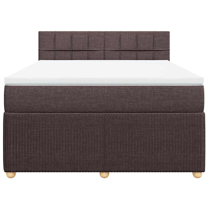 Pat box spring cu saltea, maro închis, 140x200 cm, textil - WALTI WALTI
