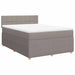 Pat box spring cu saltea, gri taupe, 140x200 cm, textil - WALTI WALTI