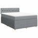 Pat box spring cu saltea, gri deschis, 140x190 cm, textil - WALTI WALTI
