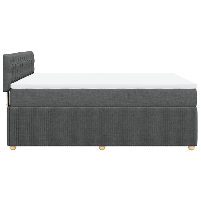 Pat box spring cu saltea, gri închis, 140x190 cm, textil - WALTI WALTI