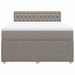 Pat box spring cu saltea, gri taupe, 140x200 cm, textil - WALTI WALTI