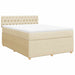 Pat box spring cu saltea, crem, 140x200 cm, textil - WALTI WALTI