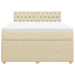 Pat box spring cu saltea, crem, 140x200 cm, textil - WALTI WALTI