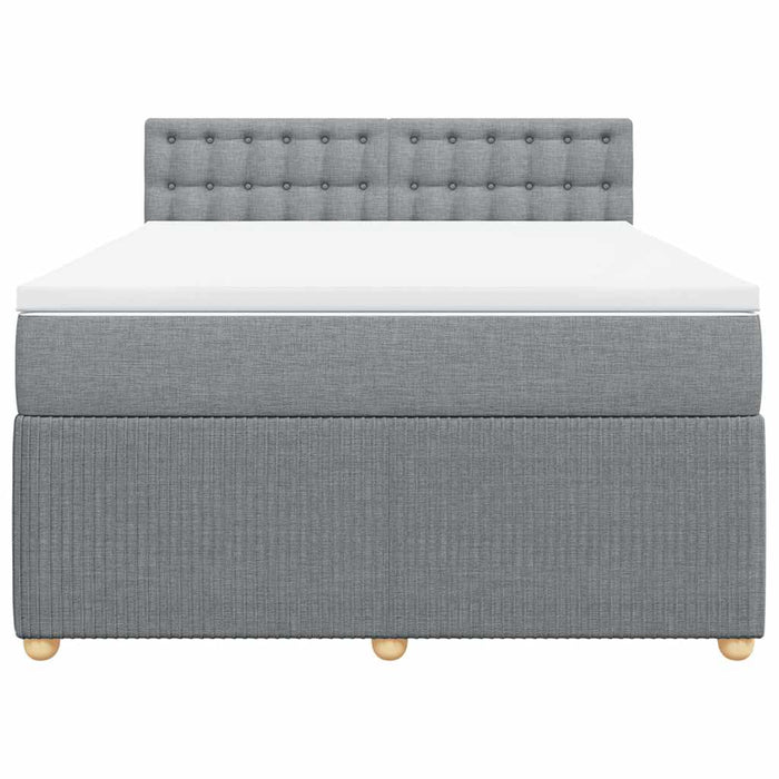 Pat box spring cu saltea, gri deschis, 140x190 cm, textil - WALTI WALTI