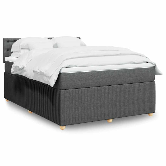 Pat box spring cu saltea, gri închis, 140x190 cm, textil - WALTI WALTI