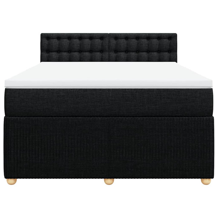 Pat box spring cu saltea, negru, 140x190 cm, textil - WALTI WALTI