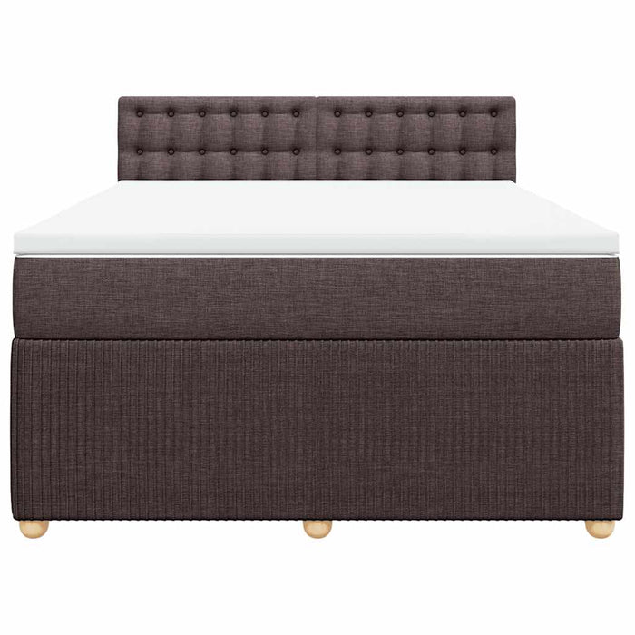 Pat box spring cu saltea, maro închis, 140x200 cm, textil - WALTI WALTI