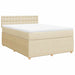 Pat box spring cu saltea, crem, 140x200 cm, textil - WALTI WALTI