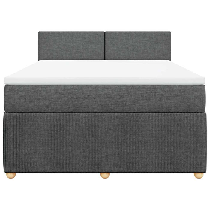 Pat box spring cu saltea, gri închis, 140x200 cm, textil - WALTI WALTI