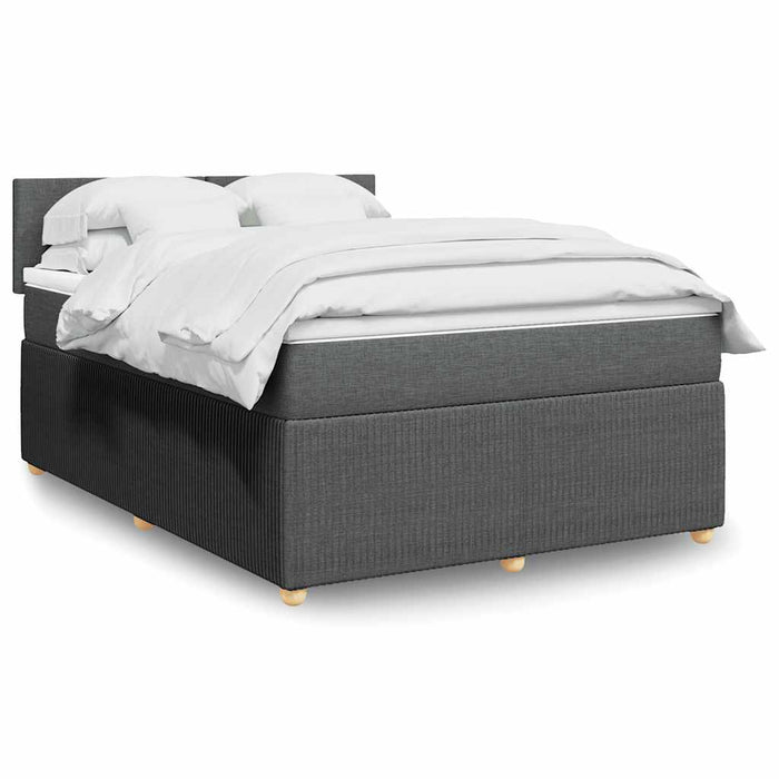 Pat box spring cu saltea, gri închis, 140x200 cm, textil - WALTI WALTI