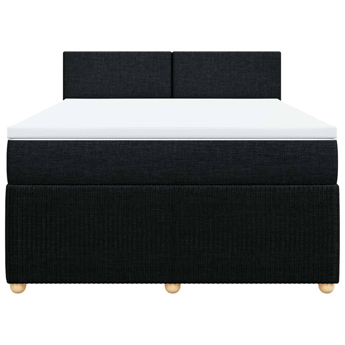 Pat box spring cu saltea, negru, 140x200 cm, textil - WALTI WALTI