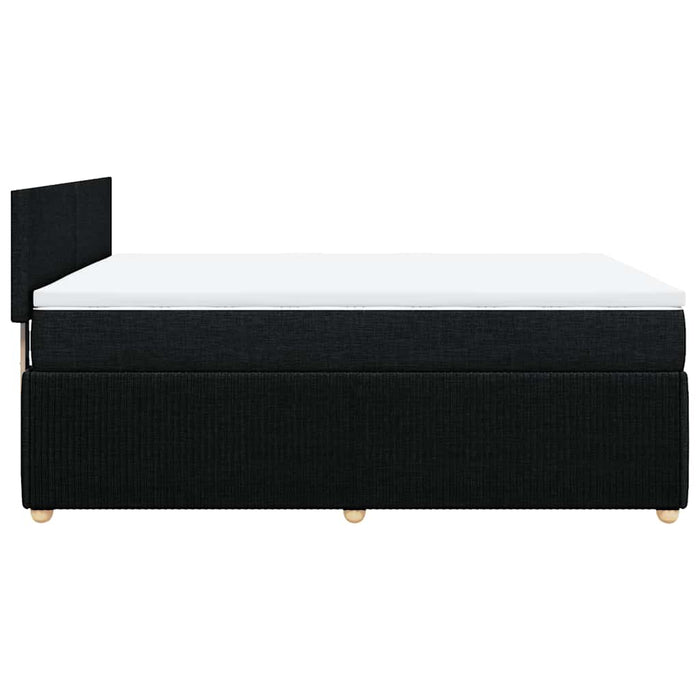 Pat box spring cu saltea, negru, 140x200 cm, textil - WALTI WALTI