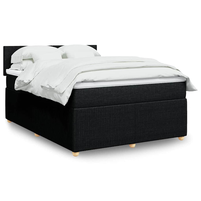 Pat box spring cu saltea, negru, 140x200 cm, textil - WALTI WALTI