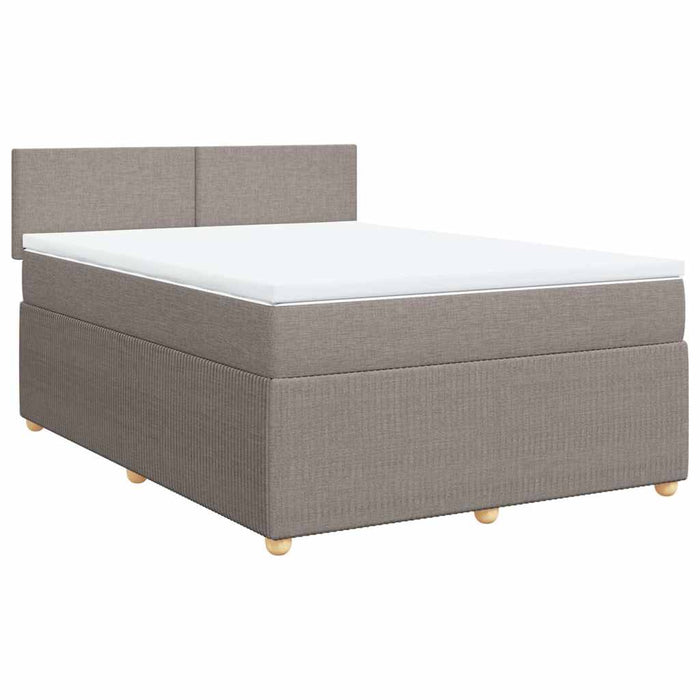 Pat continental cu saltea gri taupe 140x200 cm material textil - WALTI WALTI