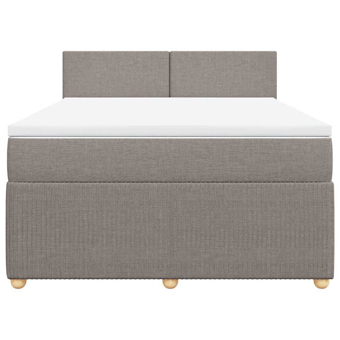 Pat continental cu saltea gri taupe 140x200 cm material textil - WALTI WALTI