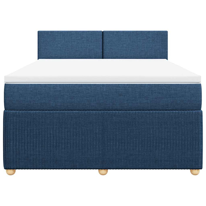 Pat continental cu saltea, albastru, 140x200cm, material textil - WALTI WALTI