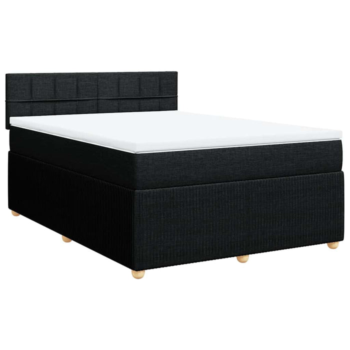 Pat box spring cu saltea, negru, 140x200 cm, textil - WALTI WALTI