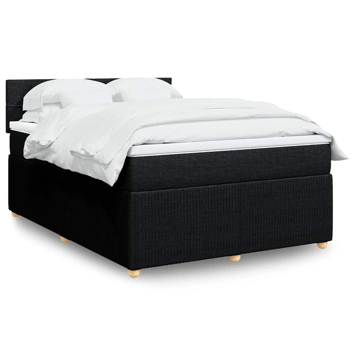 Pat box spring cu saltea, negru, 140x200 cm, textil - WALTI WALTI