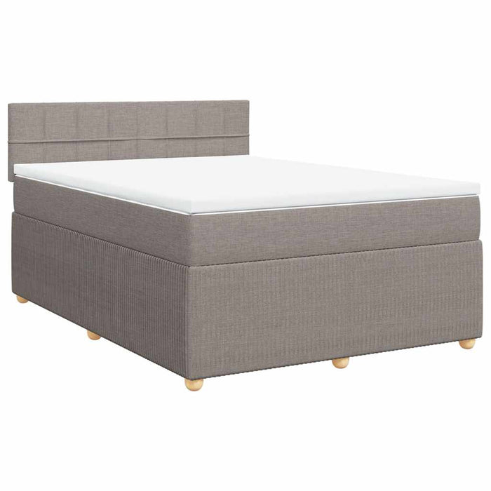 Pat continental cu saltea gri taupe 140x200 cm material textil - WALTI WALTI