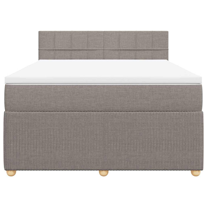 Pat continental cu saltea gri taupe 140x200 cm material textil - WALTI WALTI