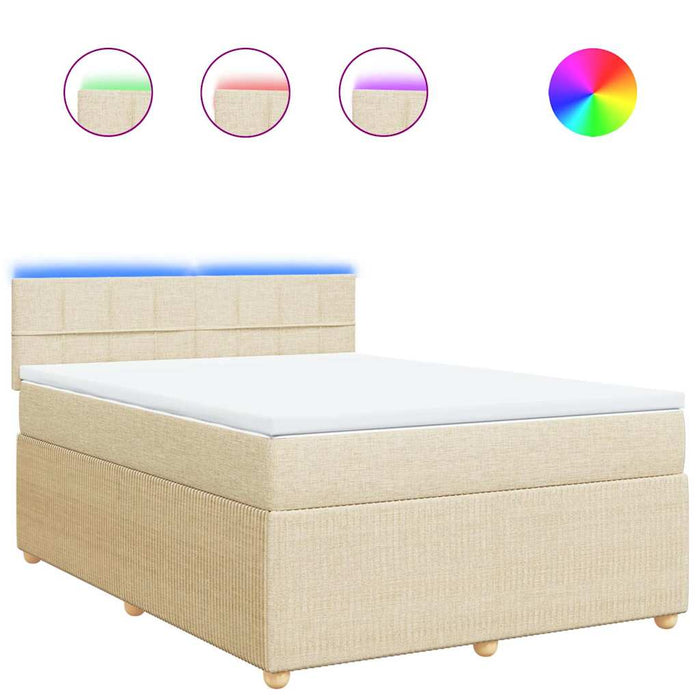 Pat continental cu saltea, crem, 140x200 cm, material textil - WALTI WALTI