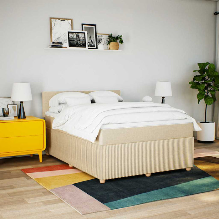Pat continental cu saltea, crem, 140x200 cm, material textil - WALTI WALTI