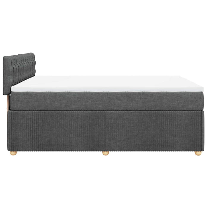 Pat box spring cu saltea, gri închis, 140x200 cm, textil - WALTI WALTI