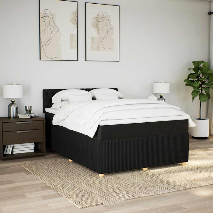 Pat box spring cu saltea, negru, 140x200 cm, textil - WALTI WALTI