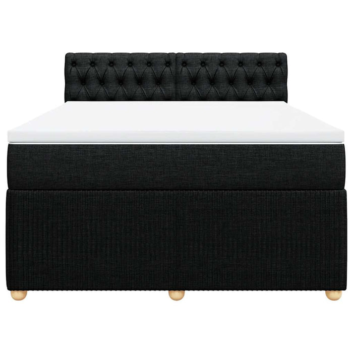 Pat box spring cu saltea, negru, 140x200 cm, textil - WALTI WALTI