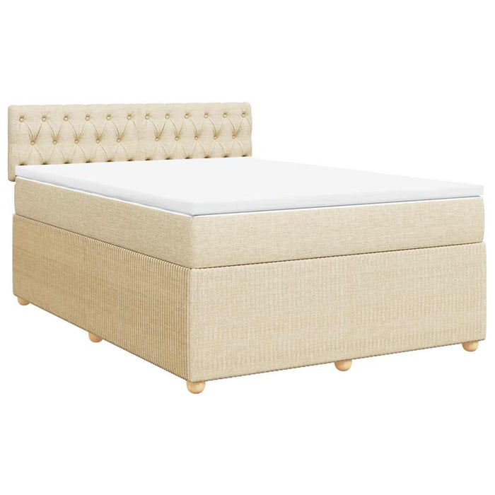 Pat continental cu saltea, crem, 140x200 cm, material textil - WALTI WALTI