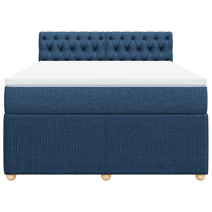 Pat continental cu saltea, albastru, 140x200cm, material textil - WALTI WALTI