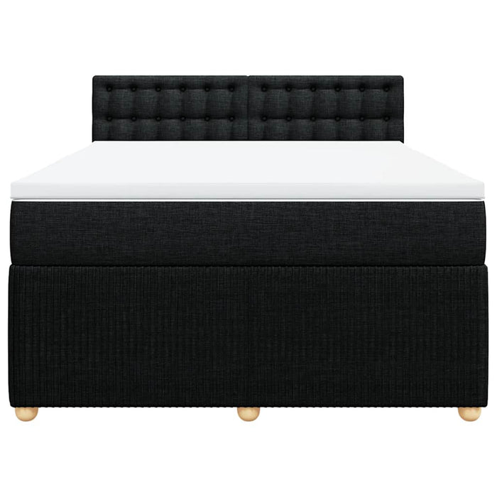 Pat box spring cu saltea, negru, 140x200 cm, textil - WALTI WALTI
