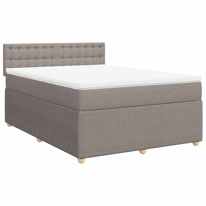 Pat continental cu saltea gri taupe 140x200 cm material textil - WALTI WALTI