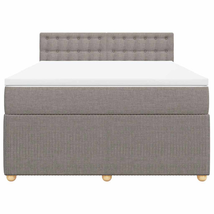 Pat continental cu saltea gri taupe 140x200 cm material textil - WALTI WALTI