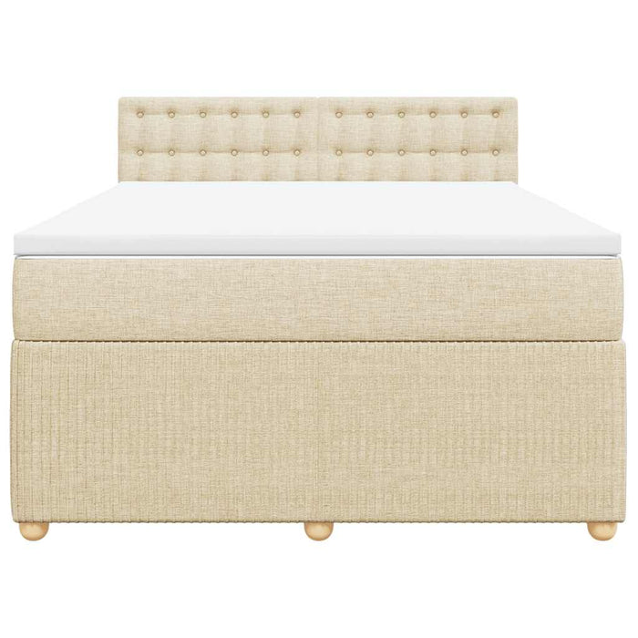 Pat continental cu saltea, crem, 140x200 cm, material textil - WALTI WALTI