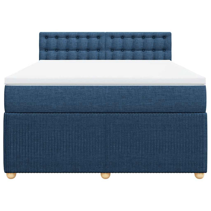 Pat continental cu saltea, albastru, 140x200cm, material textil - WALTI WALTI