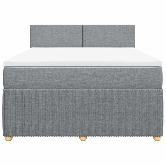 Pat continental cu saltea, gri deschis, 160x200 cm, textil - WALTI WALTI