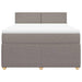 Pat box spring cu saltea, gri taupe, 160x200 cm material textil - WALTI WALTI