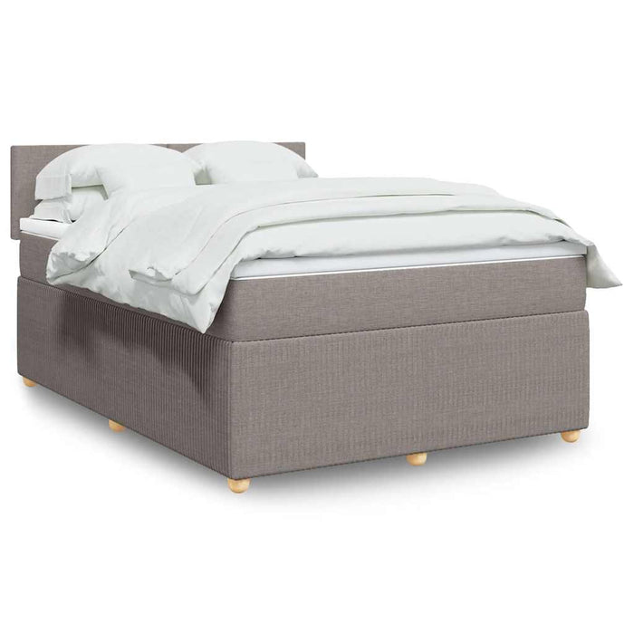 Pat box spring cu saltea, gri taupe, 160x200 cm material textil - WALTI WALTI